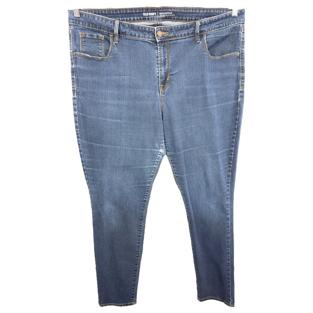Old Navy Plus Size 20 Jeans Blue Mid Rise‎ Rockstar Skinny Cotton Stretch 833